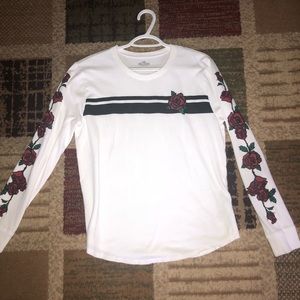 White long sleeve rose shirt